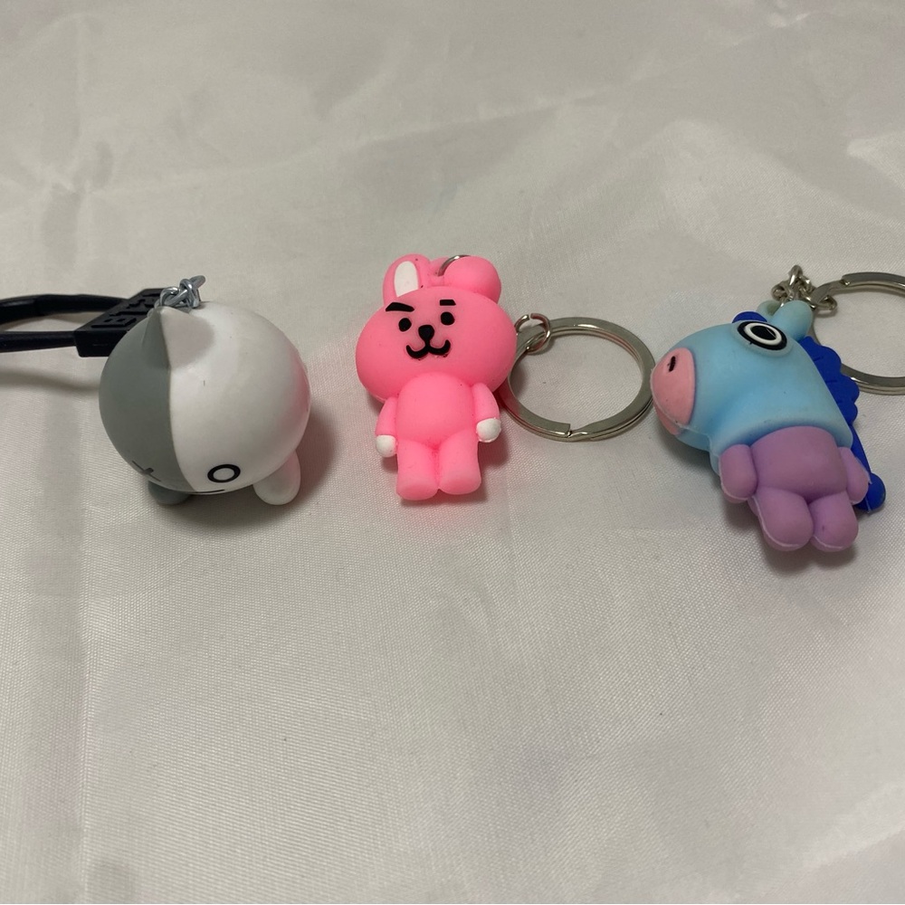 Lot Of 3 BT21 Characters 3D BTS Keychain K-pop